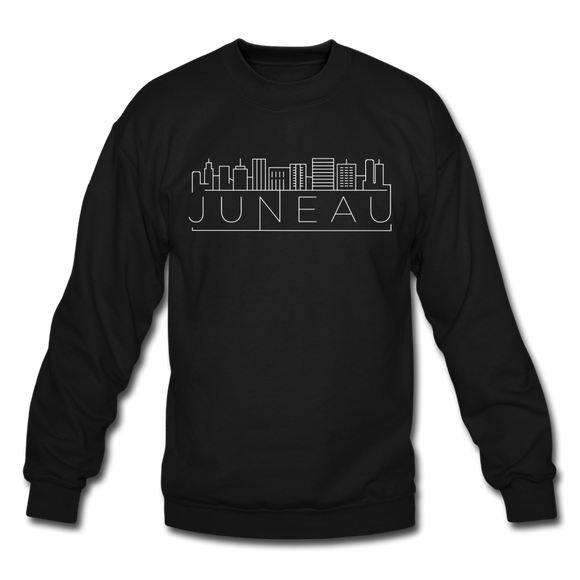 Juneau, Alaska Sweatshirt - Skyline Juneau Crewneck Sweatshirt - black