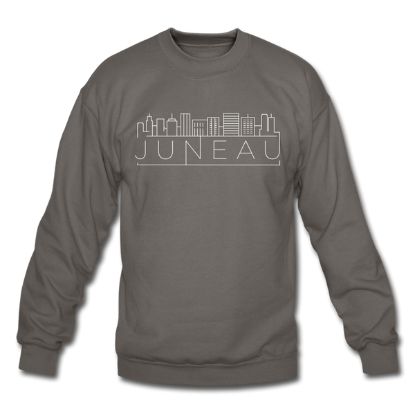 Juneau, Alaska Sweatshirt - Skyline Juneau Crewneck Sweatshirt - asphalt gray