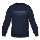 Juneau, Alaska Sweatshirt - Skyline Juneau Crewneck Sweatshirt - navy
