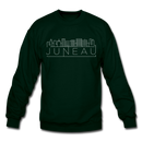 Juneau, Alaska Sweatshirt - Skyline Juneau Crewneck Sweatshirt - forest green