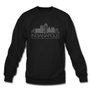 Indianapolis, Indiana Sweatshirt - Skyline Indianapolis Crewneck Sweatshirt - black