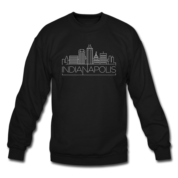 Indianapolis, Indiana Sweatshirt - Skyline Indianapolis Crewneck Sweatshirt - black