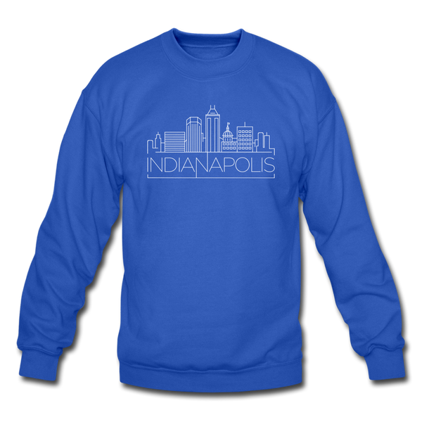 Indianapolis, Indiana Sweatshirt - Skyline Indianapolis Crewneck Sweatshirt - royal blue