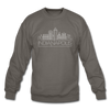 Indianapolis, Indiana Sweatshirt - Skyline Indianapolis Crewneck Sweatshirt - asphalt gray