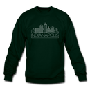 Indianapolis, Indiana Sweatshirt - Skyline Indianapolis Crewneck Sweatshirt - forest green