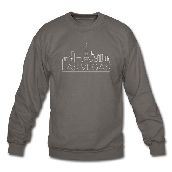 Las Vegas, Nevada Sweatshirt - Skyline Las Vegas Crewneck Sweatshirt - asphalt gray