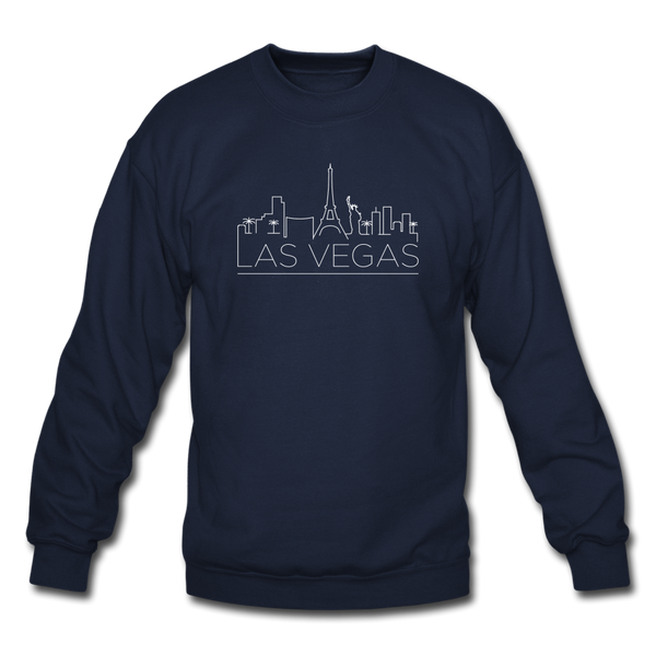 Las Vegas, Nevada Sweatshirt - Skyline Las Vegas Crewneck Sweatshirt - navy