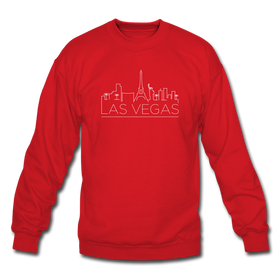 Las Vegas, Nevada Sweatshirt - Skyline Las Vegas Crewneck Sweatshirt - red