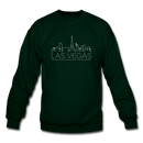 Las Vegas, Nevada Sweatshirt - Skyline Las Vegas Crewneck Sweatshirt - forest green