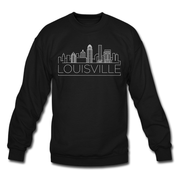 Louisville, Kentucky Sweatshirt - Skyline Louisville Crewneck Sweatshirt - black
