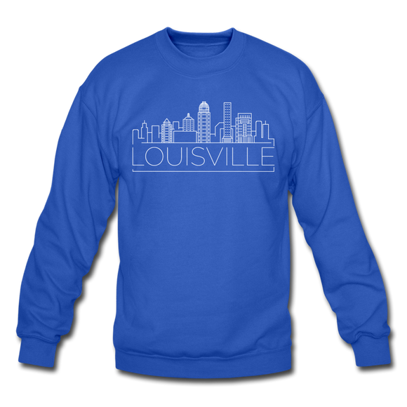 Louisville, Kentucky Sweatshirt - Skyline Louisville Crewneck Sweatshirt - royal blue