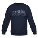Louisville, Kentucky Sweatshirt - Skyline Louisville Crewneck Sweatshirt - navy