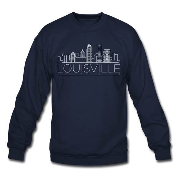Louisville, Kentucky Sweatshirt - Skyline Louisville Crewneck Sweatshirt - navy