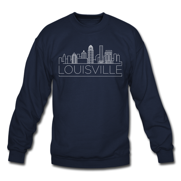 Louisville, Kentucky Sweatshirt - Skyline Louisville Crewneck Sweatshirt - navy