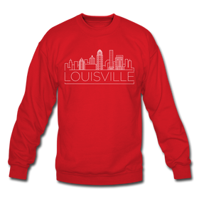 Louisville, Kentucky Sweatshirt - Skyline Louisville Crewneck Sweatshirt - red