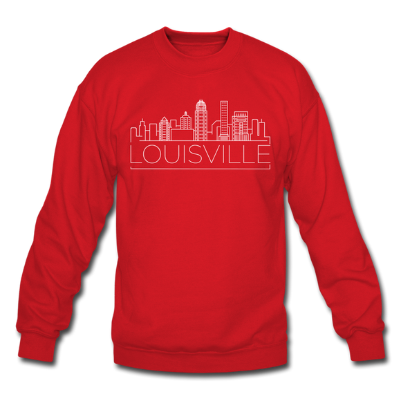 Louisville, Kentucky Sweatshirt - Skyline Louisville Crewneck Sweatshirt - red