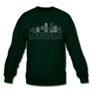 Louisville, Kentucky Sweatshirt - Skyline Louisville Crewneck Sweatshirt - forest green