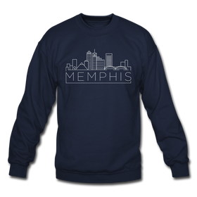 Memphis, Tennessee Sweatshirt - Skyline Memphis Crewneck Sweatshirt - navy