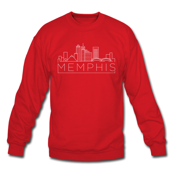 Memphis, Tennessee Sweatshirt - Skyline Memphis Crewneck Sweatshirt - red