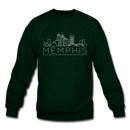 Memphis, Tennessee Sweatshirt - Skyline Memphis Crewneck Sweatshirt - forest green