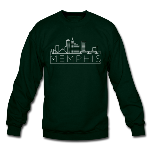 Memphis, Tennessee Sweatshirt - Skyline Memphis Crewneck Sweatshirt - forest green