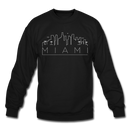 Miami, Florida Sweatshirt - Skyline Miami Crewneck Sweatshirt - black