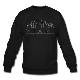 Miami, Florida Sweatshirt - Skyline Miami Crewneck Sweatshirt - black