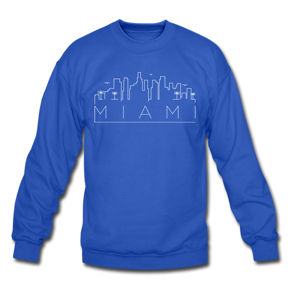 Miami, Florida Sweatshirt - Skyline Miami Crewneck Sweatshirt - royal blue
