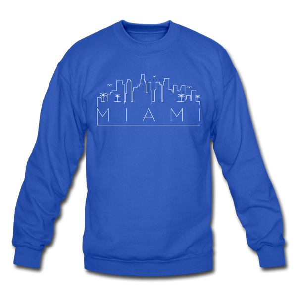 Miami, Florida Sweatshirt - Skyline Miami Crewneck Sweatshirt - royal blue