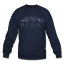 Miami, Florida Sweatshirt - Skyline Miami Crewneck Sweatshirt - navy