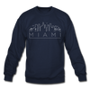 Miami, Florida Sweatshirt - Skyline Miami Crewneck Sweatshirt - navy