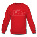 Miami, Florida Sweatshirt - Skyline Miami Crewneck Sweatshirt - red