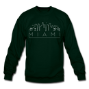 Miami, Florida Sweatshirt - Skyline Miami Crewneck Sweatshirt - forest green
