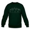 Miami, Florida Sweatshirt - Skyline Miami Crewneck Sweatshirt - forest green