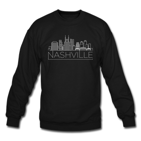 Nashville, Tennessee Sweatshirt - Skyline Nashville Crewneck Sweatshirt - black