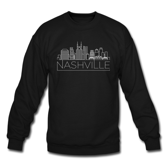 Nashville, Tennessee Sweatshirt - Skyline Nashville Crewneck Sweatshirt - black