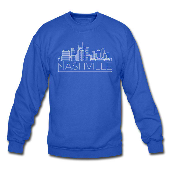 Nashville, Tennessee Sweatshirt - Skyline Nashville Crewneck Sweatshirt - royal blue