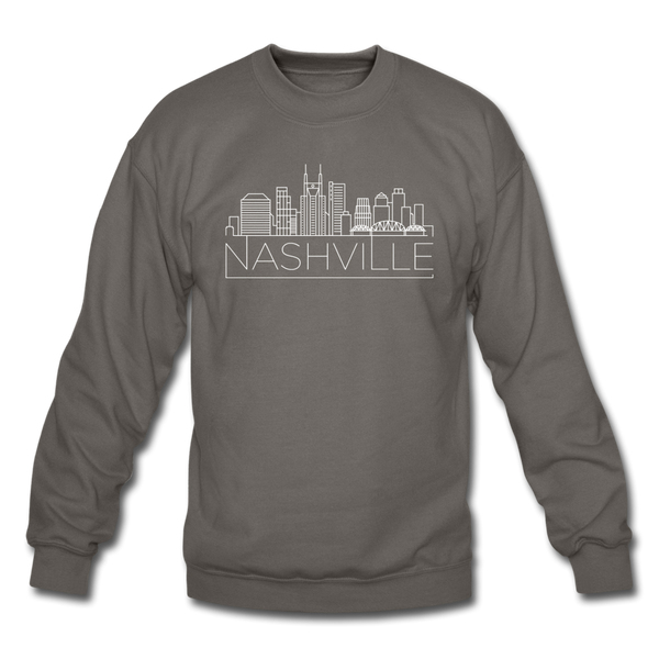 Nashville, Tennessee Sweatshirt - Skyline Nashville Crewneck Sweatshirt - asphalt gray