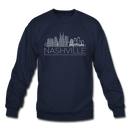 Nashville, Tennessee Sweatshirt - Skyline Nashville Crewneck Sweatshirt - navy