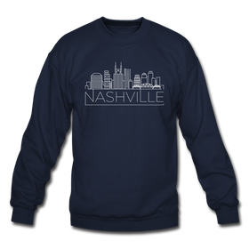 Nashville, Tennessee Sweatshirt - Skyline Nashville Crewneck Sweatshirt - navy