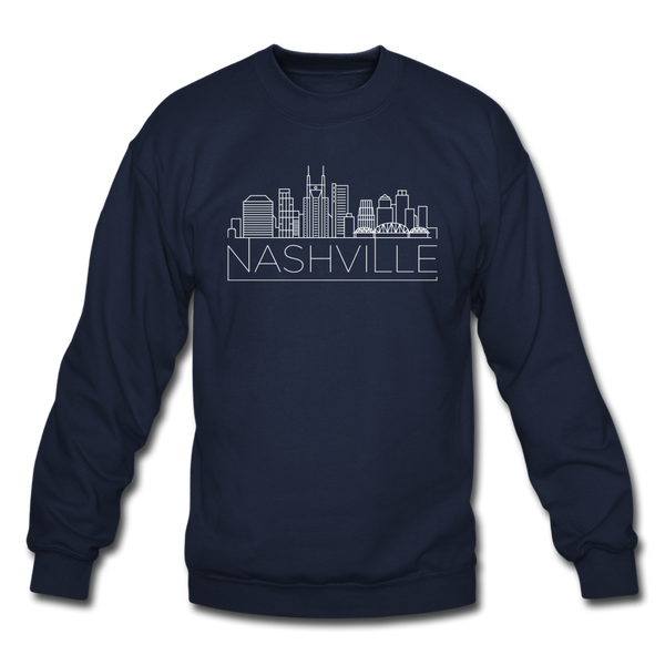 Nashville, Tennessee Sweatshirt - Skyline Nashville Crewneck Sweatshirt - navy
