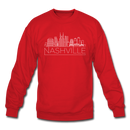 Nashville, Tennessee Sweatshirt - Skyline Nashville Crewneck Sweatshirt - red