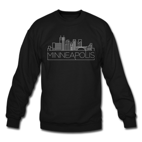 Minneapolis, Minnesota Sweatshirt - Skyline Minneapolis Crewneck Sweatshirt - black