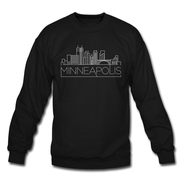 Minneapolis, Minnesota Sweatshirt - Skyline Minneapolis Crewneck Sweatshirt - black