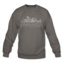 Minneapolis, Minnesota Sweatshirt - Skyline Minneapolis Crewneck Sweatshirt - asphalt gray