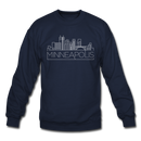 Minneapolis, Minnesota Sweatshirt - Skyline Minneapolis Crewneck Sweatshirt - navy