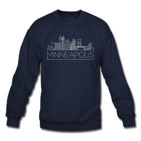Minneapolis, Minnesota Sweatshirt - Skyline Minneapolis Crewneck Sweatshirt - navy