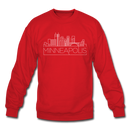 Minneapolis, Minnesota Sweatshirt - Skyline Minneapolis Crewneck Sweatshirt - red