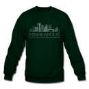 Minneapolis, Minnesota Sweatshirt - Skyline Minneapolis Crewneck Sweatshirt - forest green