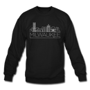 Milwaukee, Wisconsin Sweatshirt - Skyline Milwaukee Crewneck Sweatshirt - black